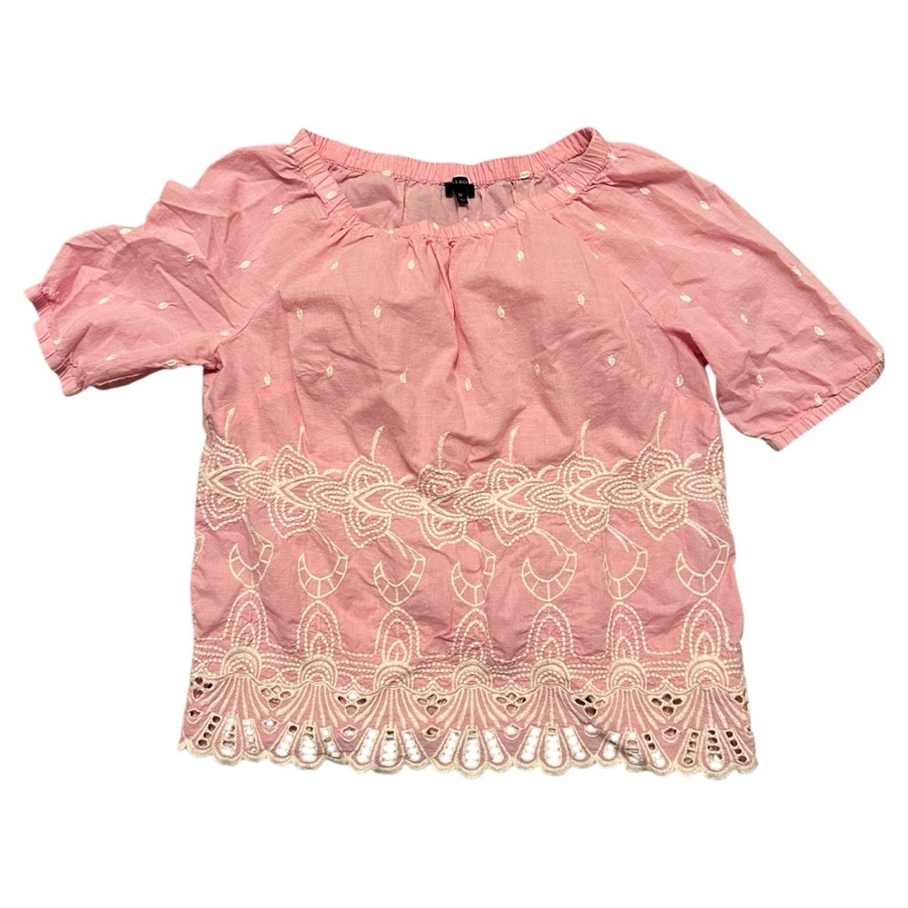 Talbots Eyelet Embroidered Off The Shoulder Lightweight Blouse Top Cotton